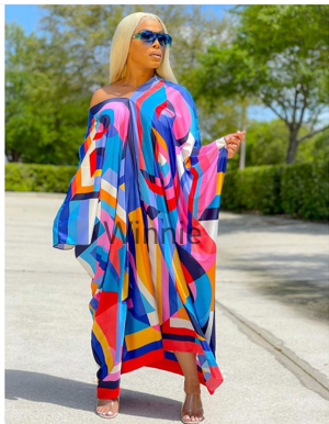 Boho Summer Beach Maxi Dress - Multicolor kuwejt nowy Boho Sexy v-nexk