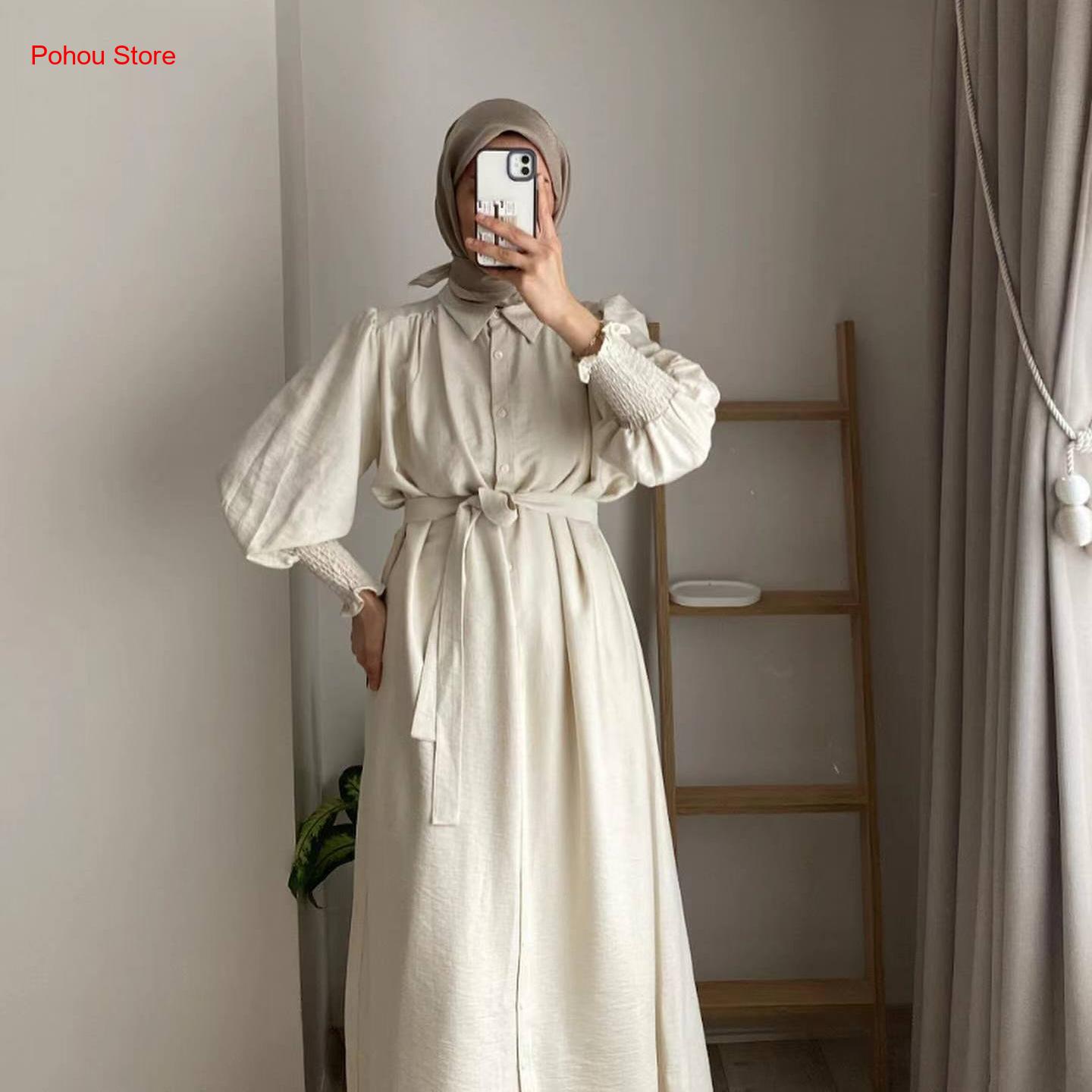 Korean Style A Line Shirt Dress - Sukienka koszulowa w stylu koreańskim damska