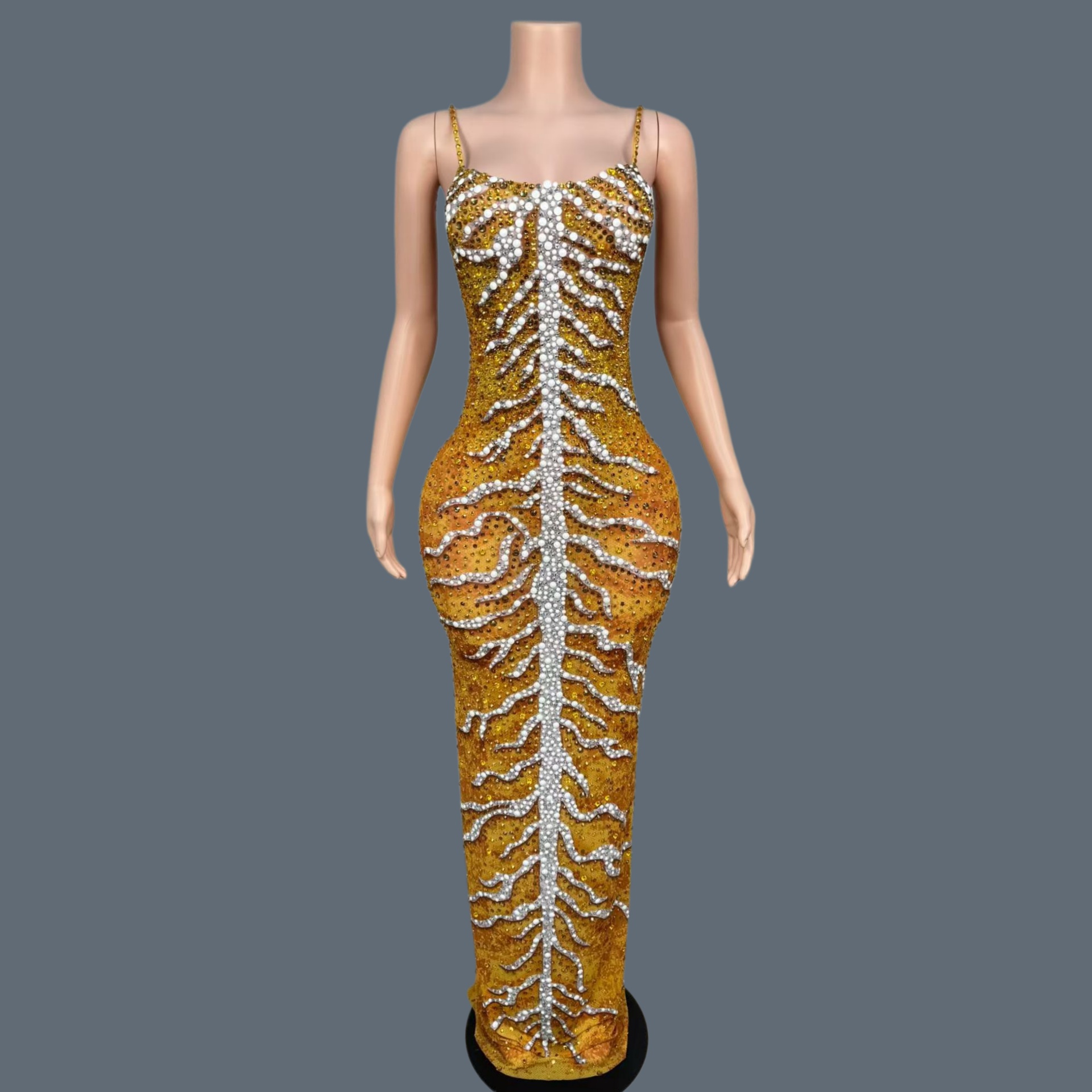 Sparkly Rhinestone Club Party Dress - Luksusowe, błyszczące sukienki z dżetami, eleganckie,
