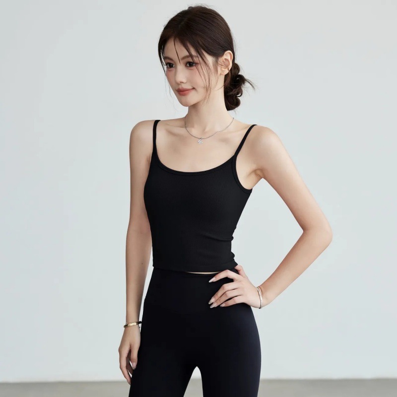 Seamless Ribbed Workout Tank Top - Damski Bezszwowy Prążkowany Top do Jogi