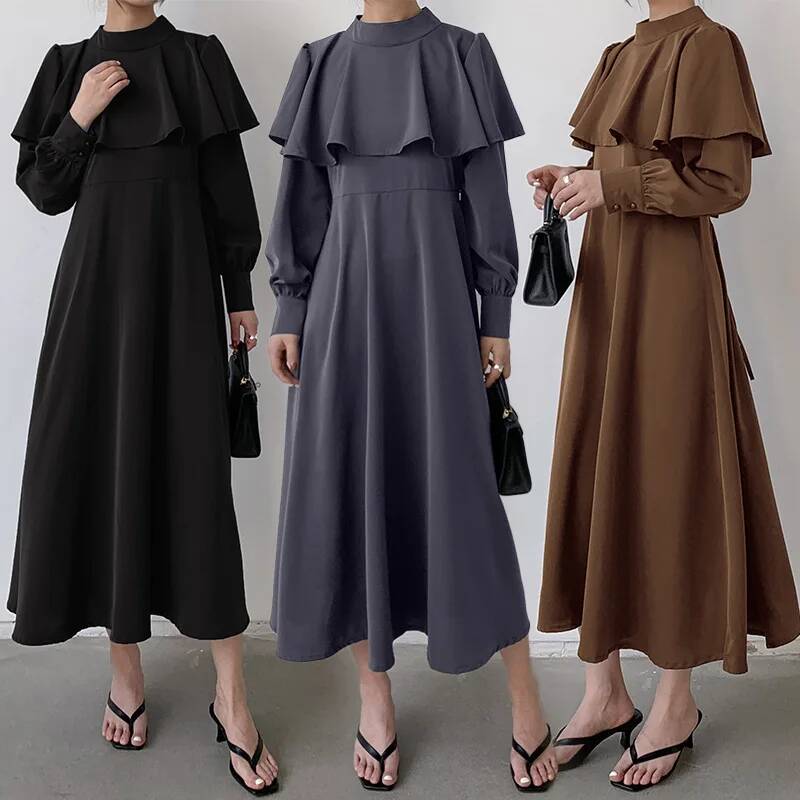 Długa sukienka damska w stylu  – Korean Style A Line Shirt Dress recenzja i cena
