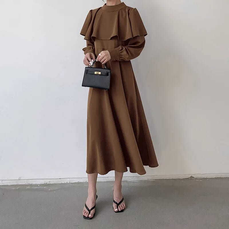Długa sukienka damska w stylu  – Korean Style A Line Shirt Dress recenzja i cena