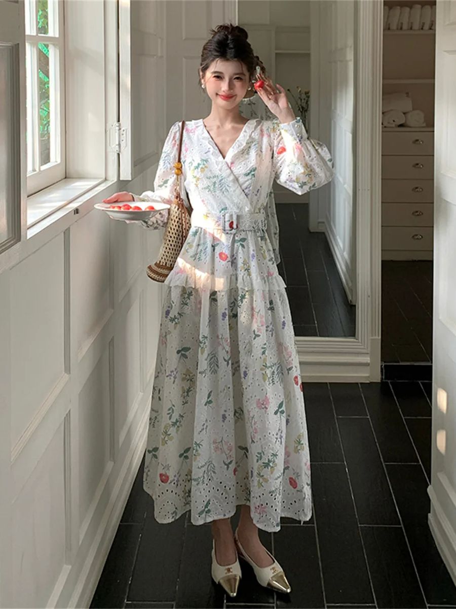 Sukienka midi w stylu francusk – French Vintage Floral Midi Dress recenzja i cena