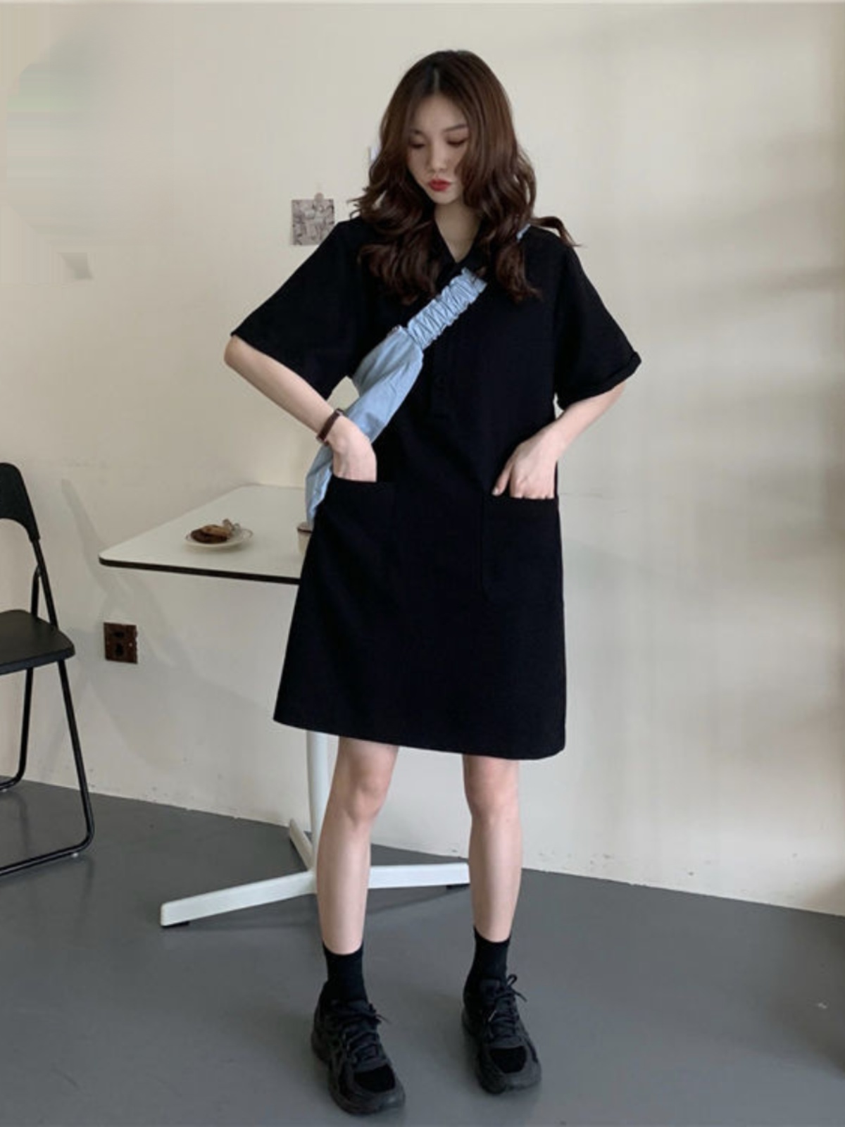 Sukienka plus size w kształcie – Korean Style A Line Shirt Dress recenzja i cena