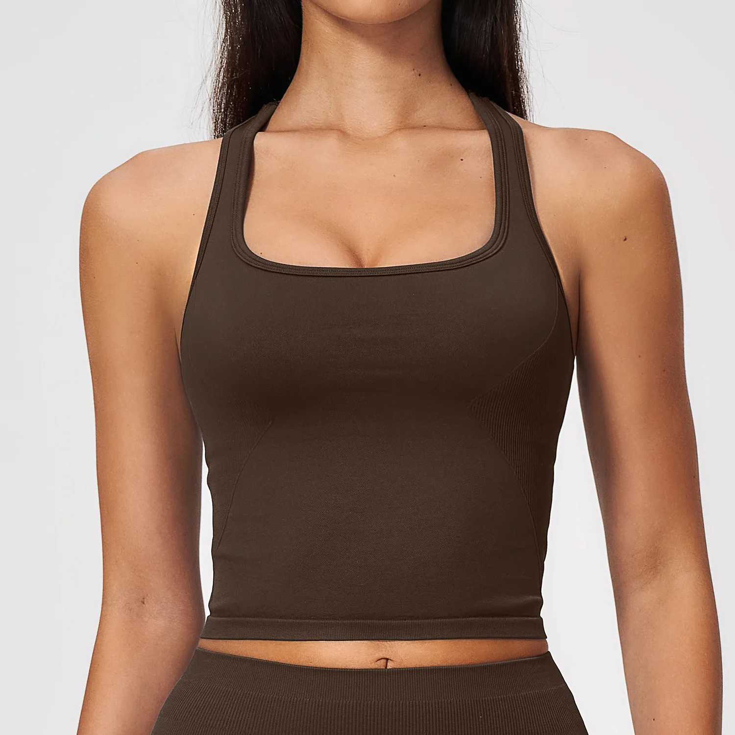 Damski bezszwowy, prążkowany b – Seamless Ribbed Workout Tank Top recenzja i cena