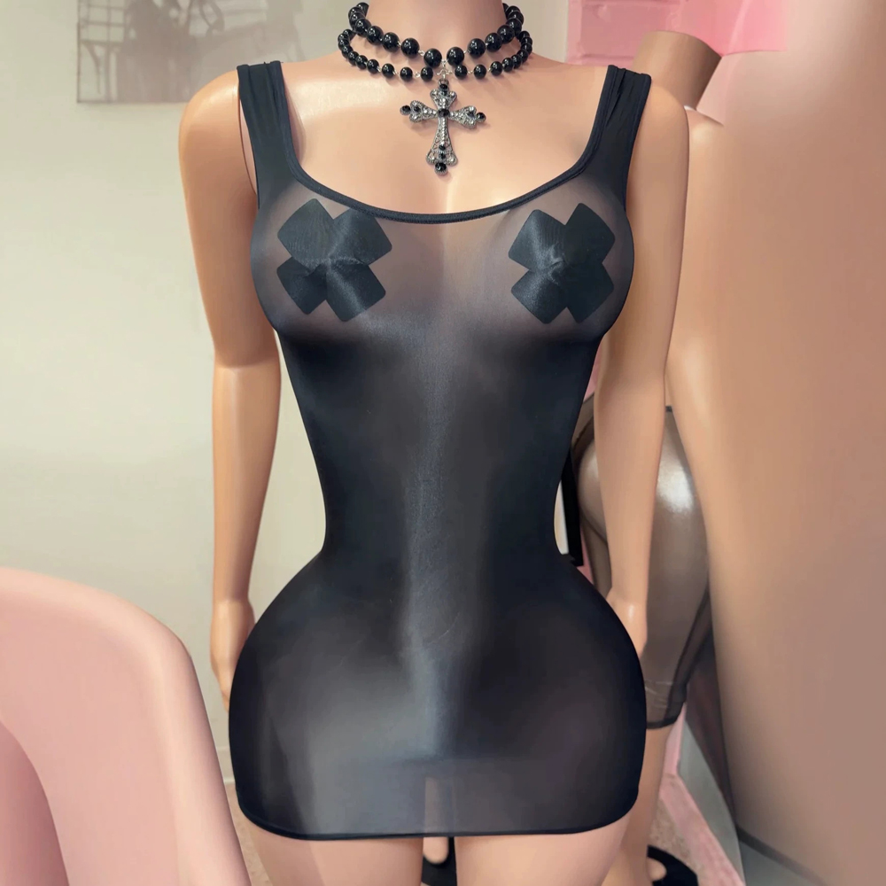 JENYAGE Seksowna, błyszcząca,  – Sexy Mesh Sheer Bodycon Dress recenzja i cena