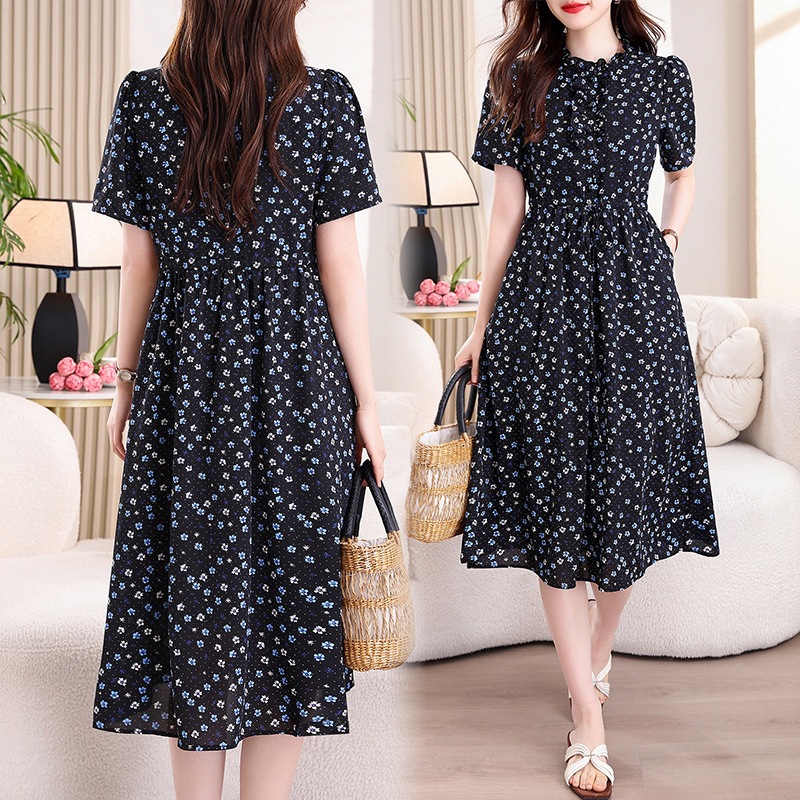 Sukienka midi w stylu vintage, – French Vintage Floral Midi Dress recenzja i cena
